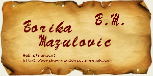 Borika Mazulović vizit kartica